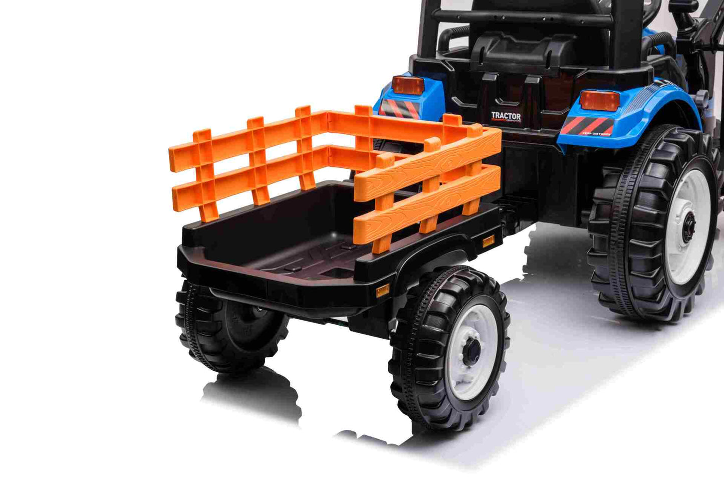 HOLLAND STYLE HIGH ROOF TRACTOR WITH BUKET & TRAILER - 24V - BLUE