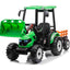 HOLLAND STYLE HIGH ROOF TRACTOR WITH BUKET & TRAILER - 24V - GREEN (KML)