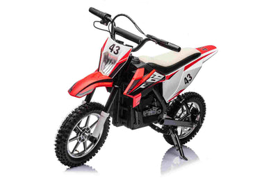 36V SCRAMBLER DIRTBIKE MOTORBIKE - 36V - 500W - LEATHER SEAT / AIR WHEEL - RED/BLACK