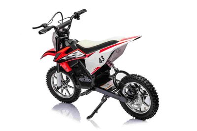 36V SCRAMBLER DIRTBIKE MOTORBIKE - 36V - 500W - LEATHER SEAT / AIR WHEEL - RED/BLACK