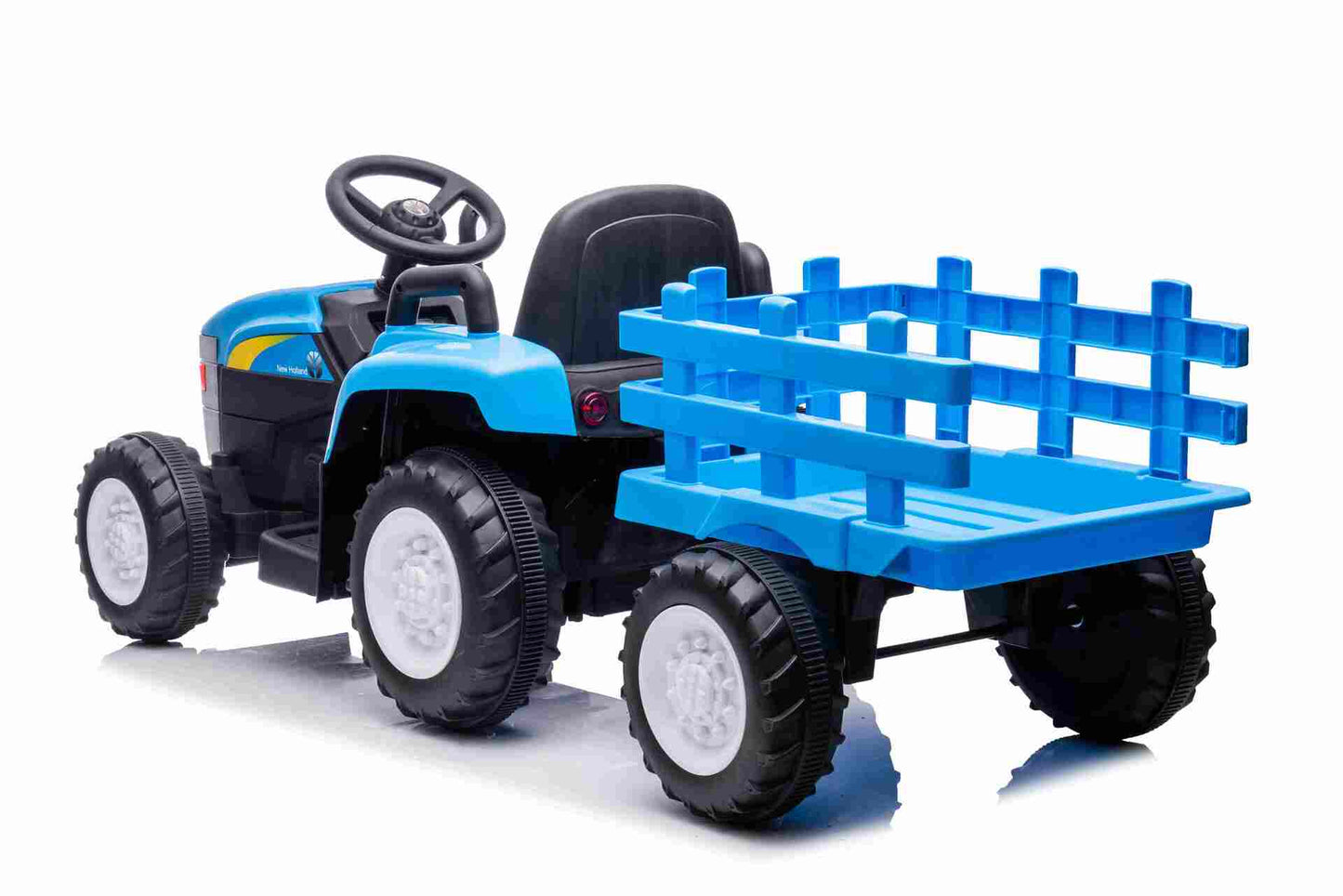 HOLLAND MINI T7 TRACTOR WITH TRAILER - 12V - BLUE (KML)