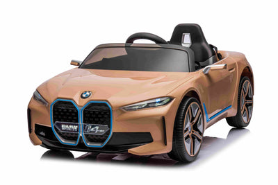 BMW i4 - 12V LICENSED KIDS ELECTRIC RIDE ON CAR - CHAMPAGNE GOLD