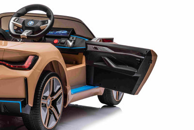 BMW i4 - 12V LICENSED KIDS ELECTRIC RIDE ON CAR - CHAMPAGNE GOLD