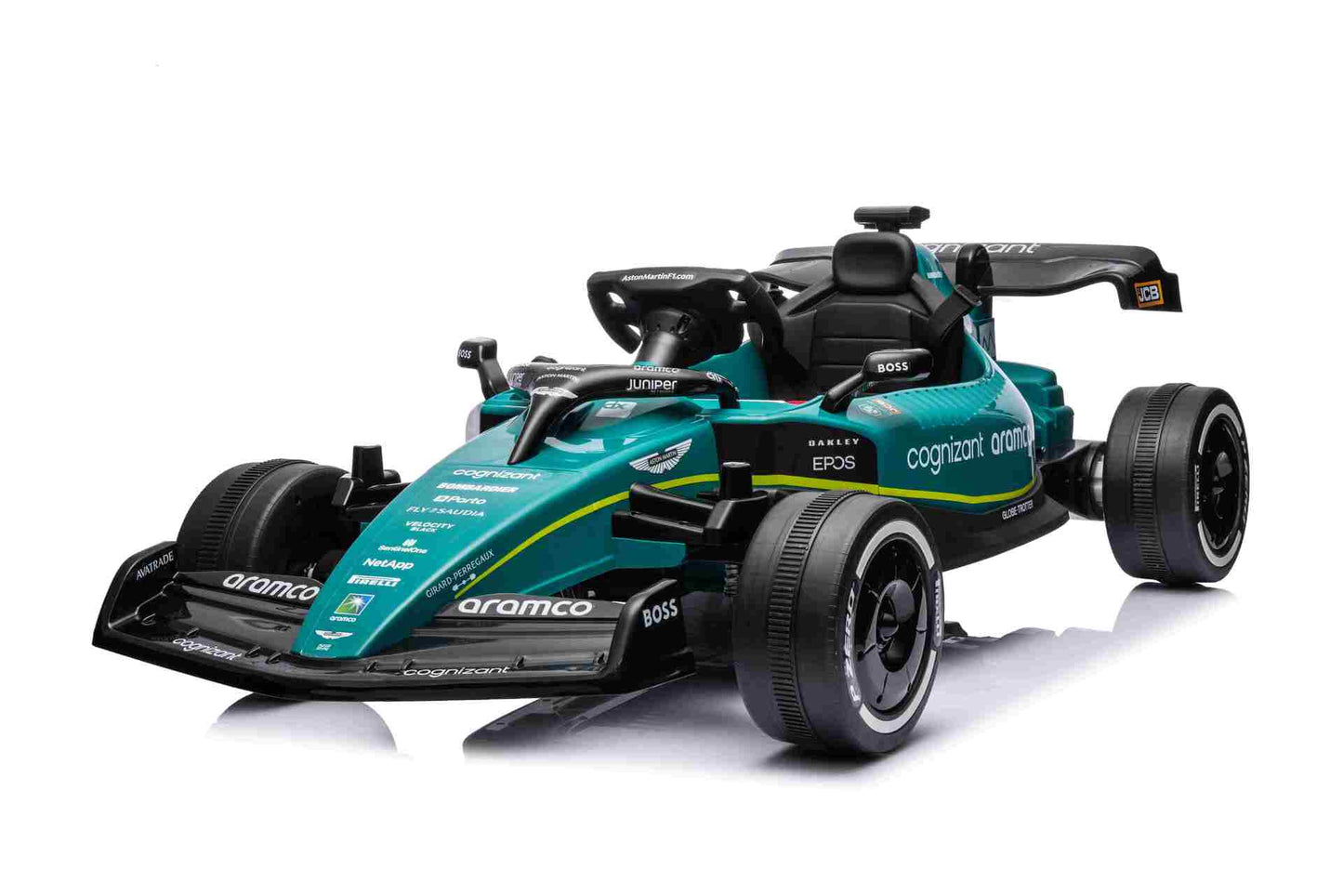 F1 CAR ASTON MARTIN - 24V - 4WD - LEATHER SEAT / EVA - MP3 - GREEN (KML)