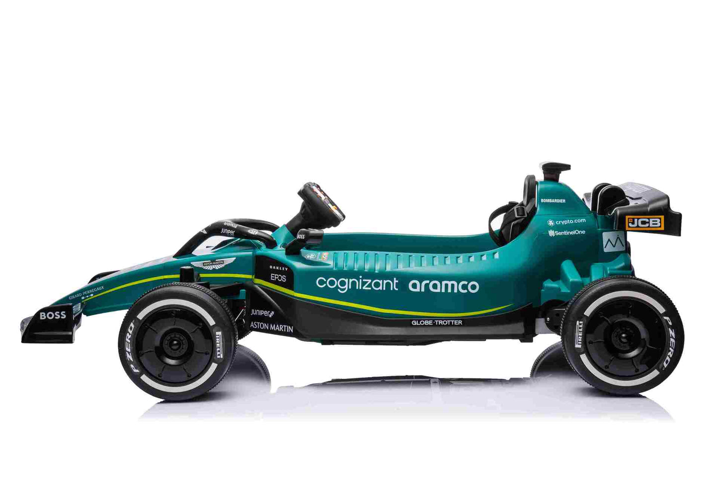 F1 CAR ASTON MARTIN - 24V - 4WD - LEATHER SEAT / EVA - MP3 - GREEN (KML)