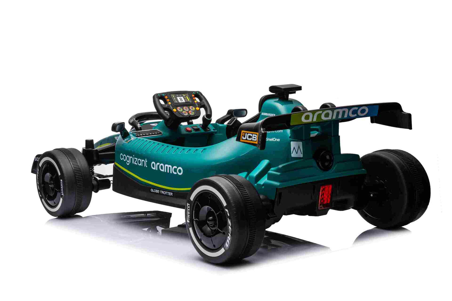 F1 CAR ASTON MARTIN - 24V - 4WD - LEATHER SEAT / EVA - MP3 - GREEN (KML)