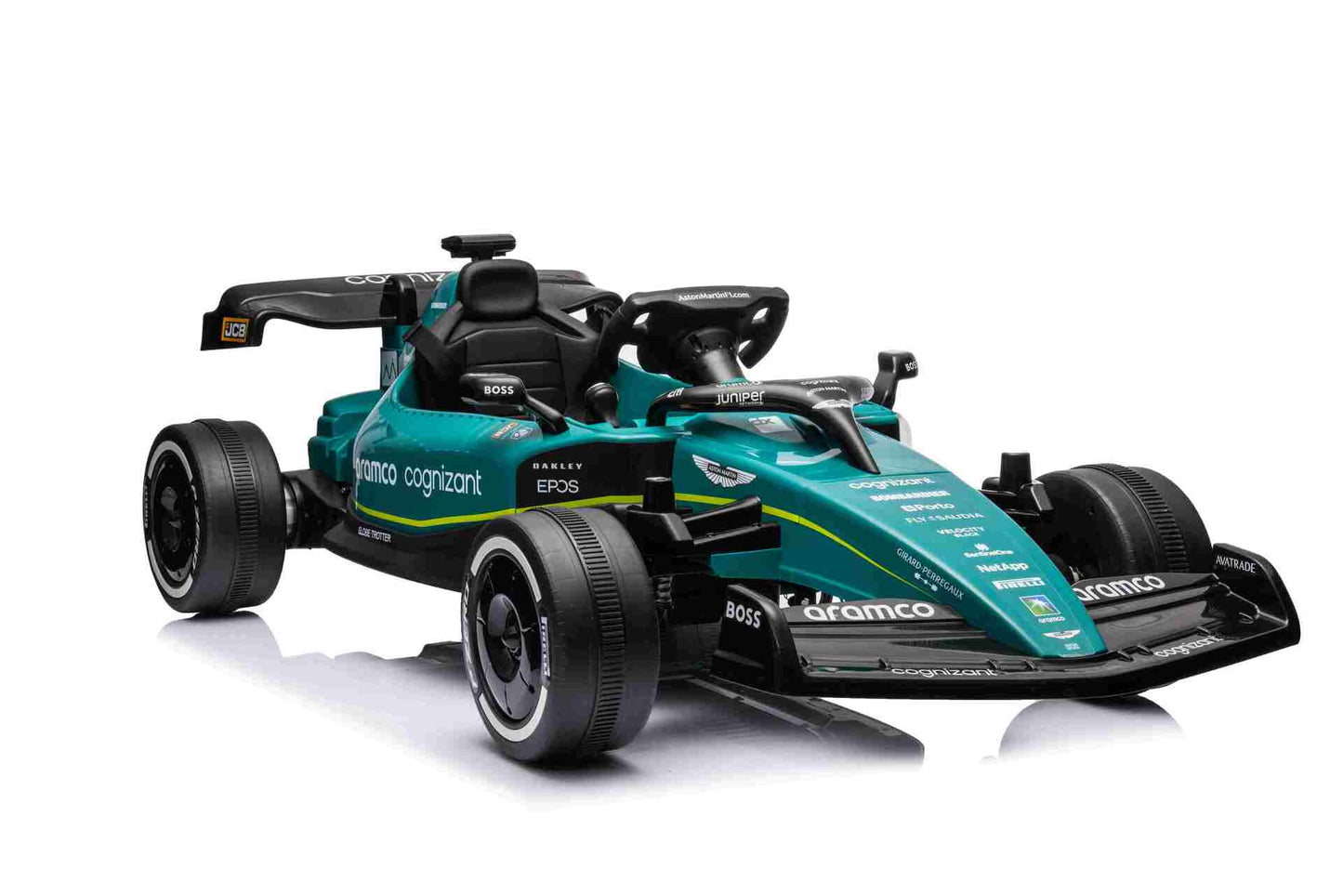 F1 CAR ASTON MARTIN - 24V - 4WD - LEATHER SEAT / EVA - MP3 - GREEN (KML)