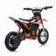 24V SCRAMBLER DIRTBIKE MOTORBIKE - 24V - 250W - LEATHER SEAT / AIR WHEEL - WHITE/ORANGE (KML)