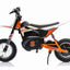 24V SCRAMBLER DIRTBIKE MOTORBIKE - 24V - 250W - LEATHER SEAT / AIR WHEEL - WHITE/ORANGE (KML)